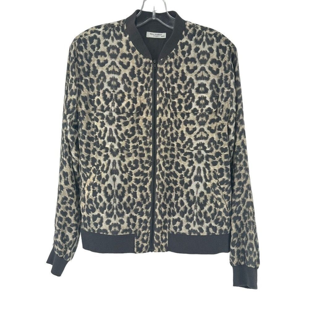 Equipment Leopard Print Bomber Jacket - image 1